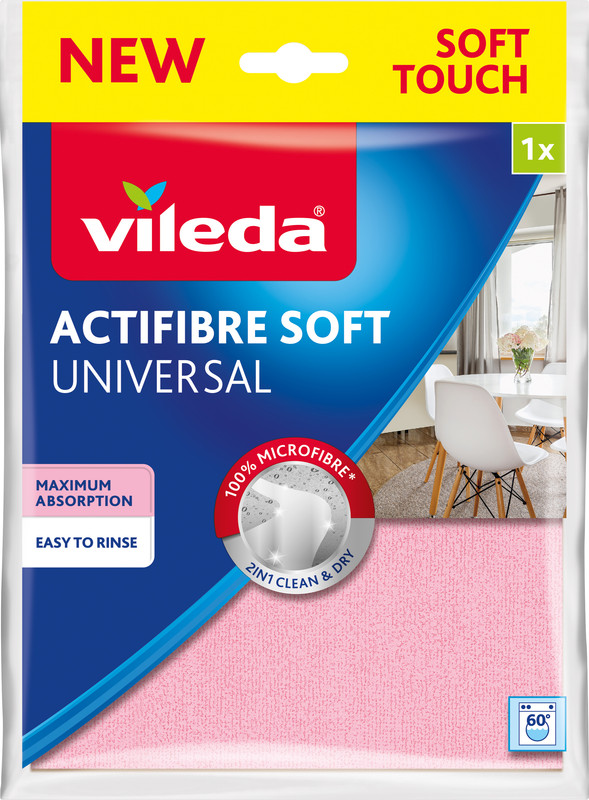 Серветка VILEDA Actifibre Soft з мікрофібри 1 шт (4023103240834)